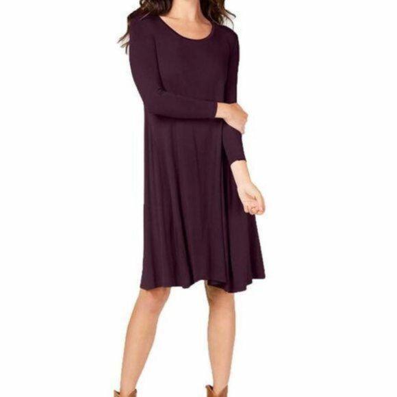 Style & Co. Women's Swing Dress Dark Grape - Picture 1 of 5